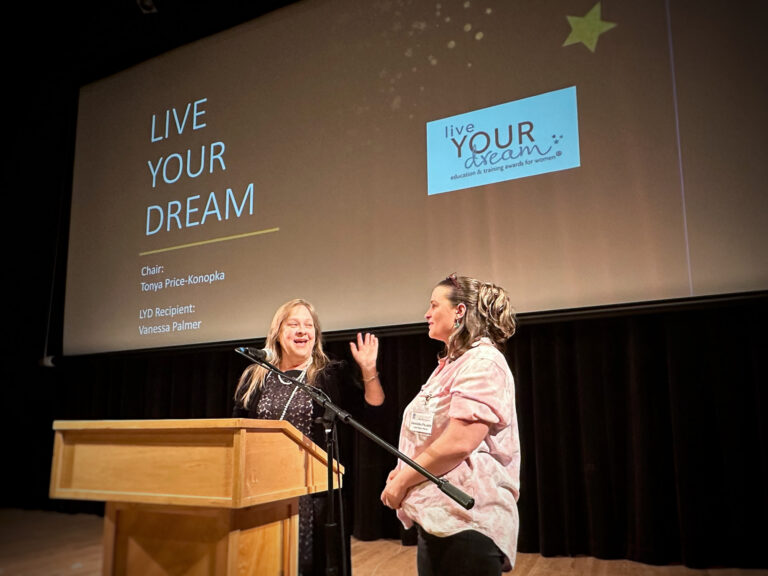 Tonya Price-Konopka introduces Vanessa Palmer, one of our Live Your Dream recipients this past year.